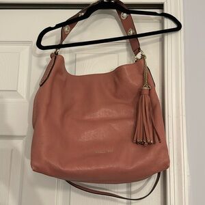Michael Kors Dusty Pink Brooklynn Handbag with gold hardware